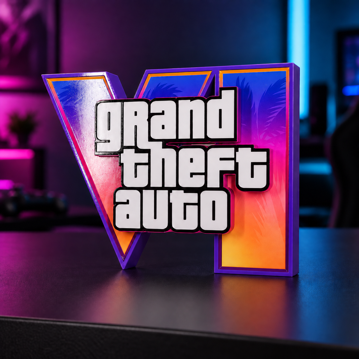 3D Gaming Logo in Multicolor – Studioaufnahme