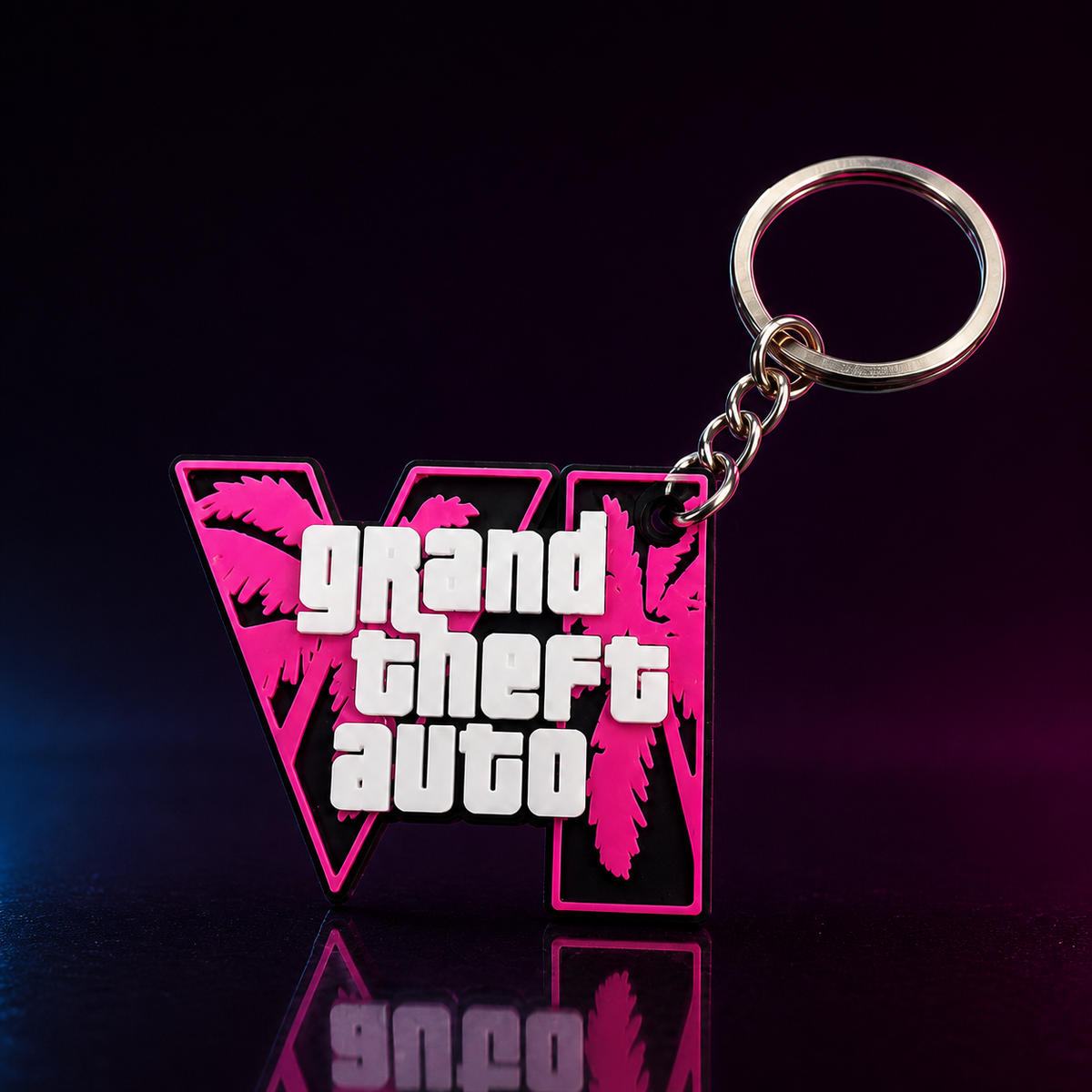 Pinker GTA-inspirierter VI-Schlüsselanhänger